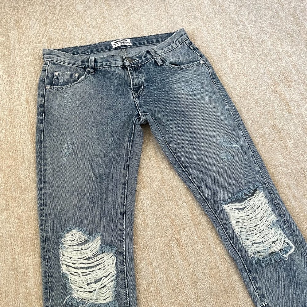 One Teaspoon Freebrids Skinny Jeans 29 Blue Distressed 100% Cotton